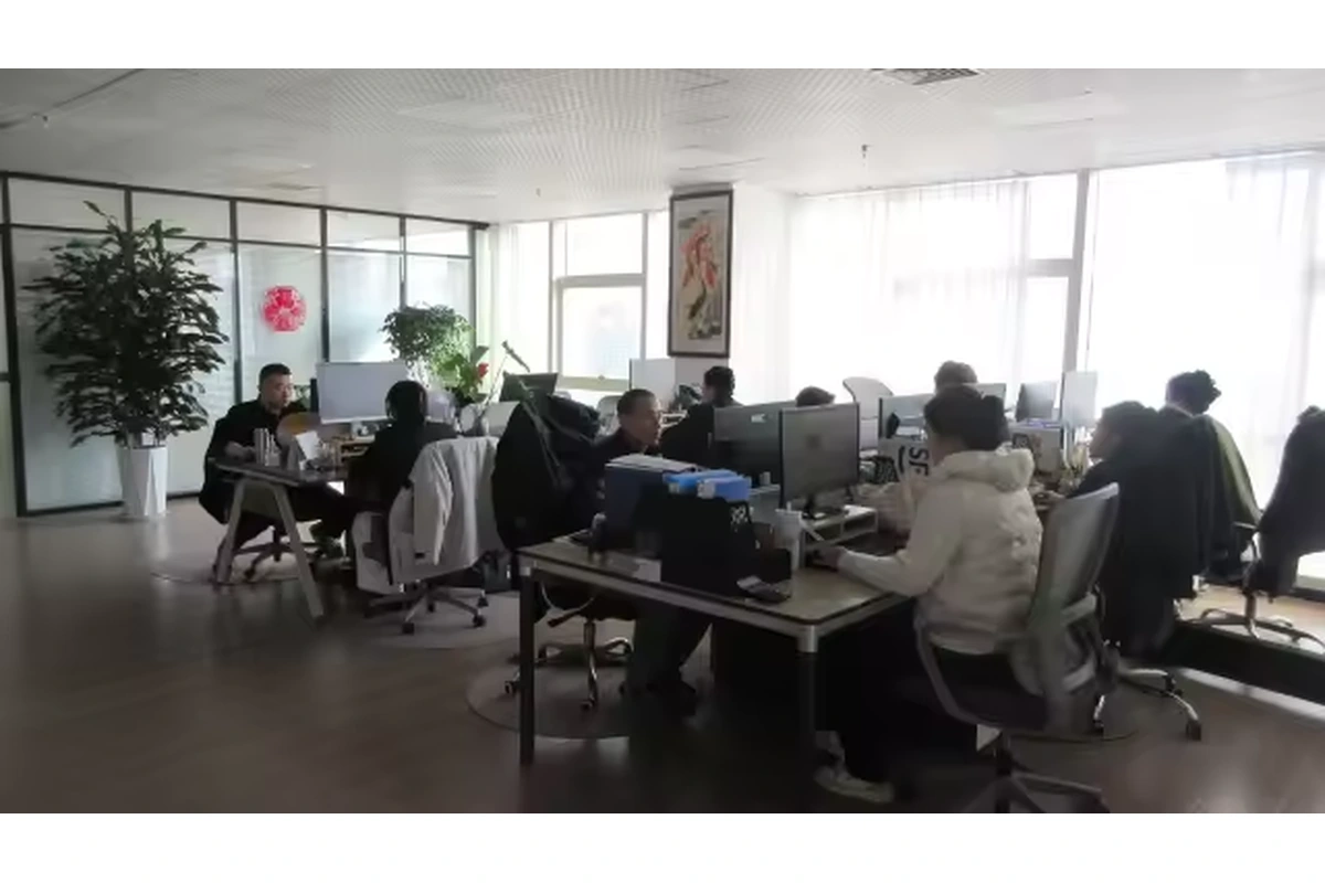 Office staff working at computer desks