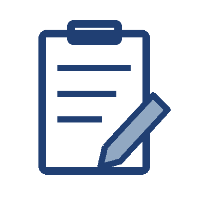Clipboard and pencil icon for requirements and quotation