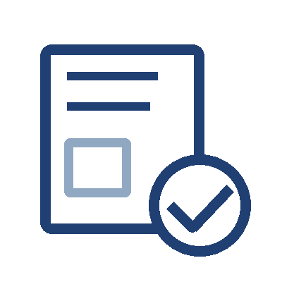 Sample card and check mark icon