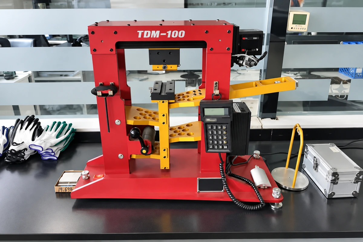 TDM-100 cut resistance testing machine in a laboratory