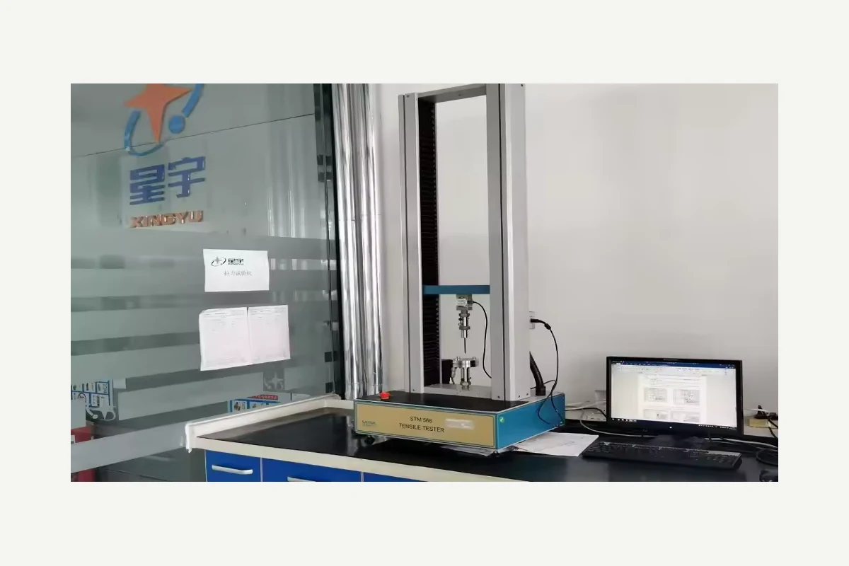 Test room equipment used for glove sample checks