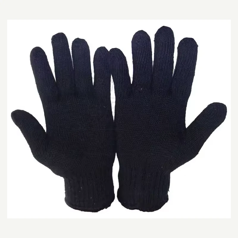 Navy knit event gloves displayed as a pair