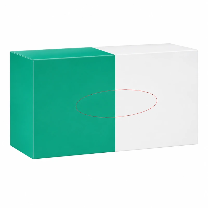 Plain green and white disposable glove retail box